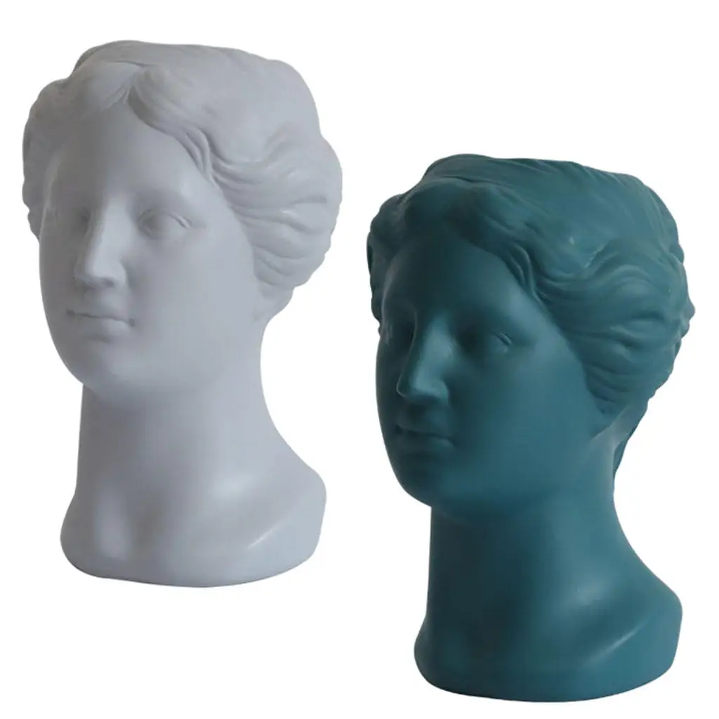 Каучуковый цветочный горшок для портретного лица современная статуя