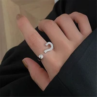 creative design question mark silver color ring for women fashion party female finger ring accessories ladies jewelry gifts