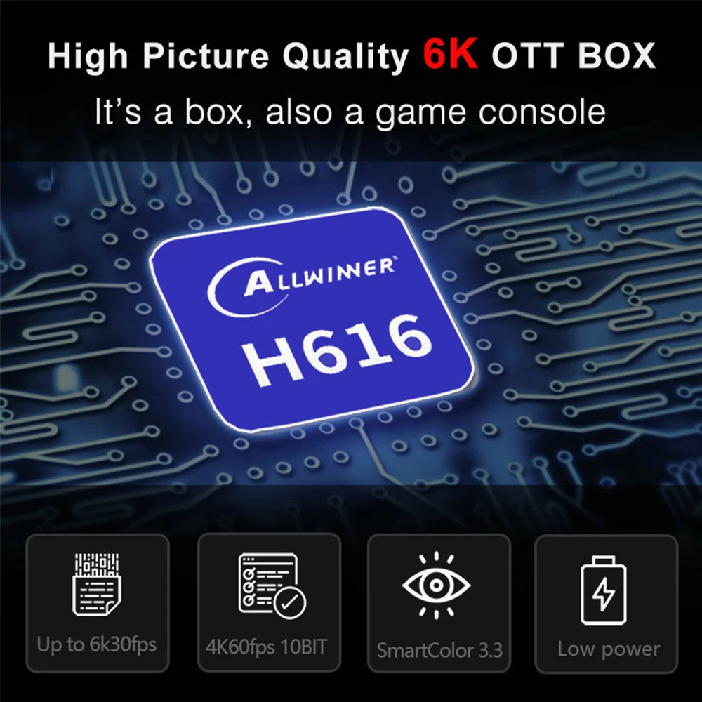 ТВ-приставка H96 Max H616 на Android 10 0 четыре ядра 4 + 32/64 ГБ | Электроника