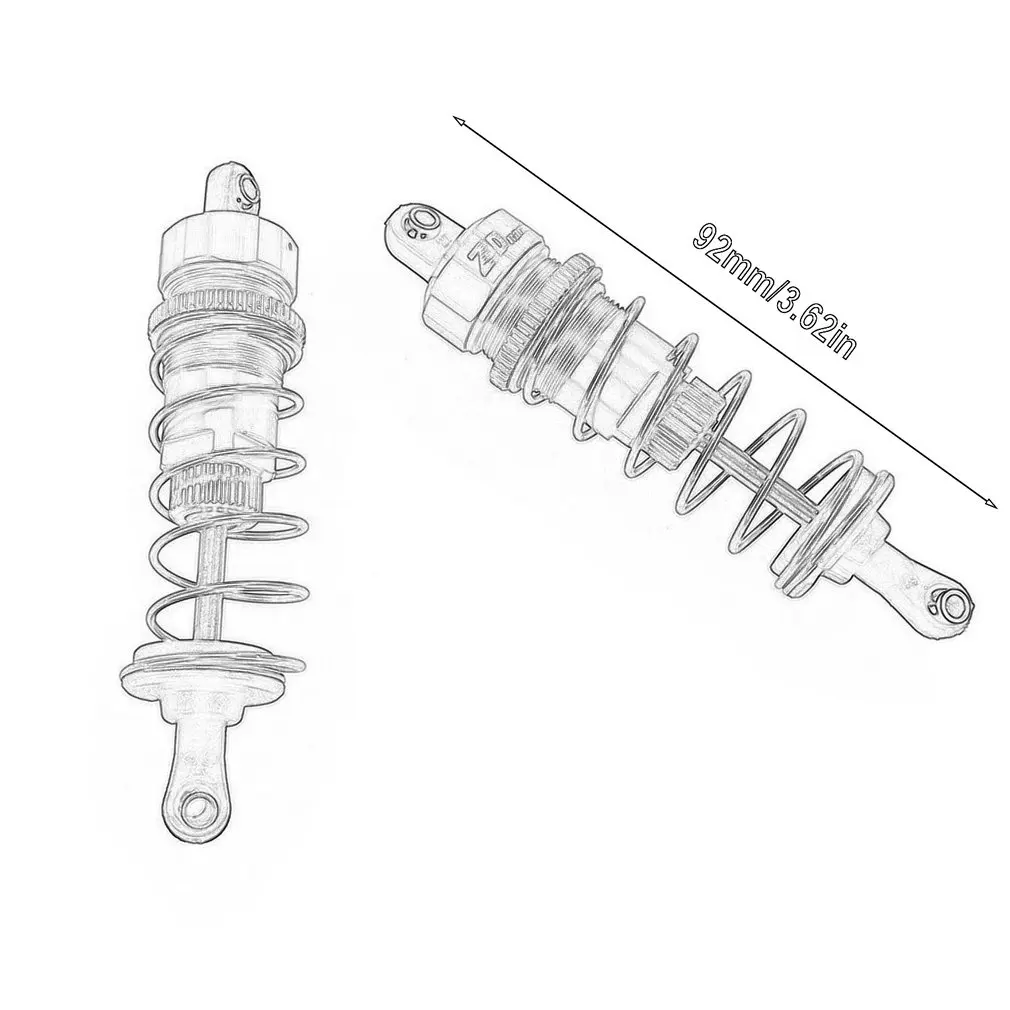 

1Pair RC Aluminum Alloy Front Rear Oil Filled Shock Absorber Adjustable for Racing 1/10 RC Car Buggy Truggy Truck