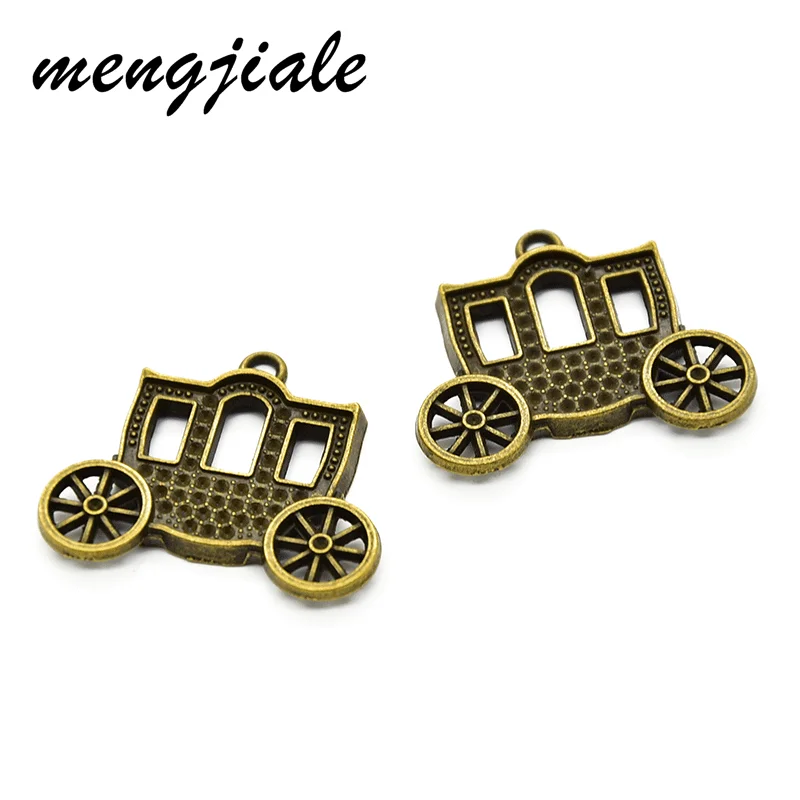 

5pcs Wholesale Antique Bronze Car Charms Zinc Alloy Metal Carriage Pendants For DIY Handmade Jewelry Accessories Making 31*27mm