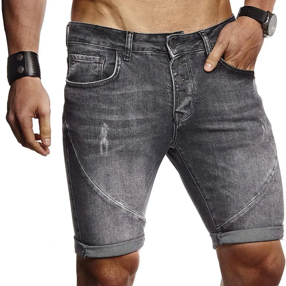 

Fashion Men Shorts Denim Ripped Skin-friendly Polyester Summer Mens Short Pants for Daily Wear Summer Men 2021