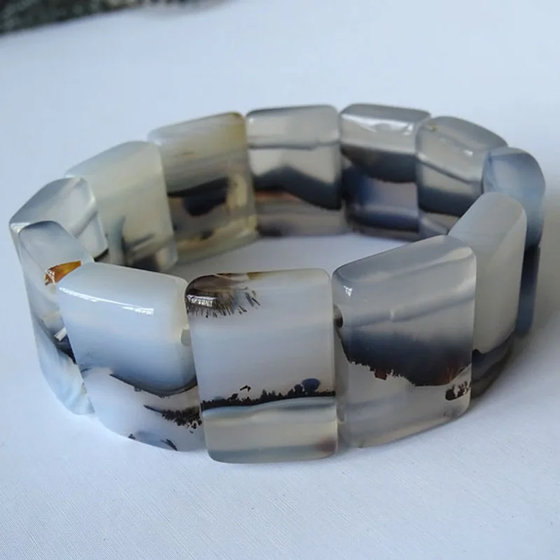 

Drop Shipping Natural Chalcedony Bracelets Lucky Amulet Jade Bracelets For Women Men Gift