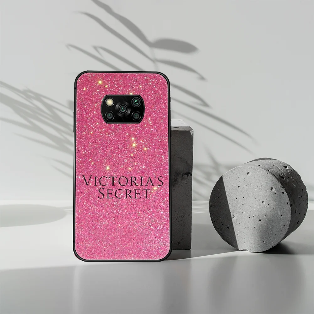 

Fashion luxury brand PINK Phone case Cover Hull For Xiaomi Mi A2 A3 8 9 9T Note 10 Se Lite Pro black Bumper Soft Prime Trend