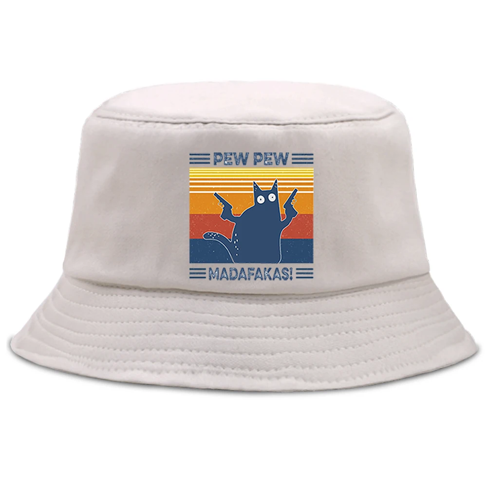 

Pew Pew Madafakas Funny Bucket Hats Outdoor Summer Fisherman's Caps Unisex Hip Hop Beach Sun Hat Sun Shade Panama Fishing Cap