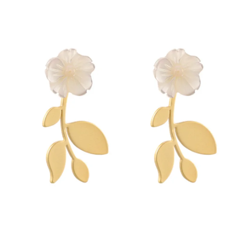 

Fashion Fresh Leaf Flower Earrings Temperament Ladies Holiday Gifts Party Jewelry Wholesale