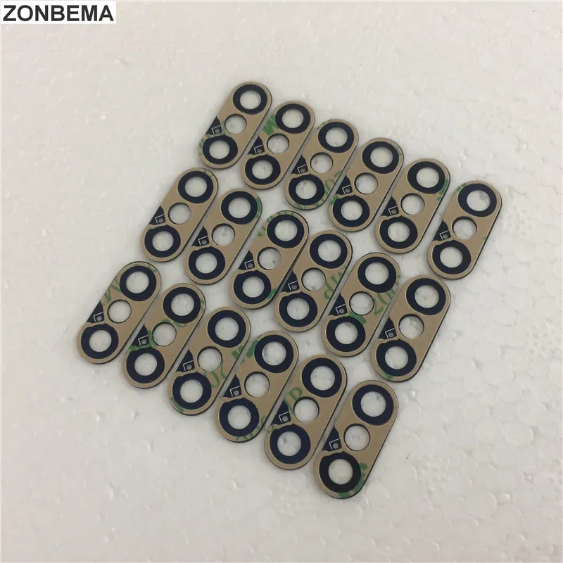 ZONBEMA 50 шт. для iPhone X Xr Xs Max задняя камера стеклянный объектив с наклейкой запасные