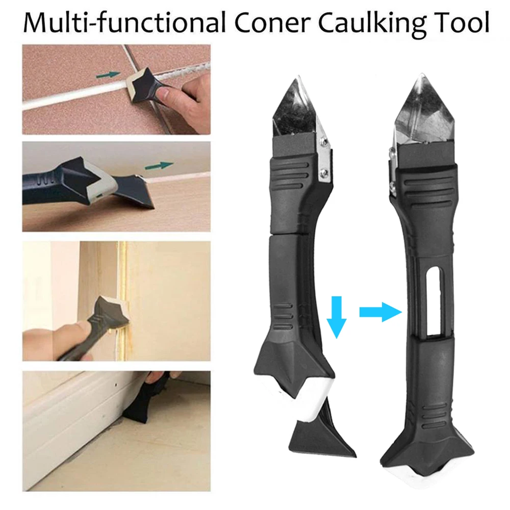 

KKmoon Three-in-one Shoveling Device Caulking Tool Silicone Squeegee Angle Glass Glue Angle Scraper Shovel Glue Scraper