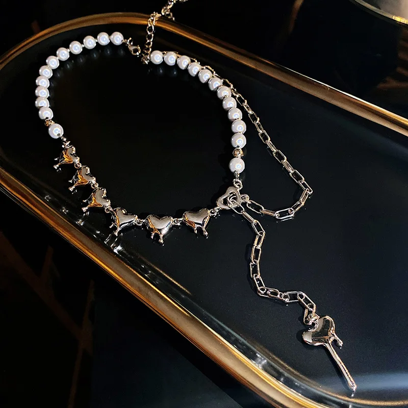 

Heart Pendant Design Necklaces 2021 New Female Clavicle Chain Pearl Necklace