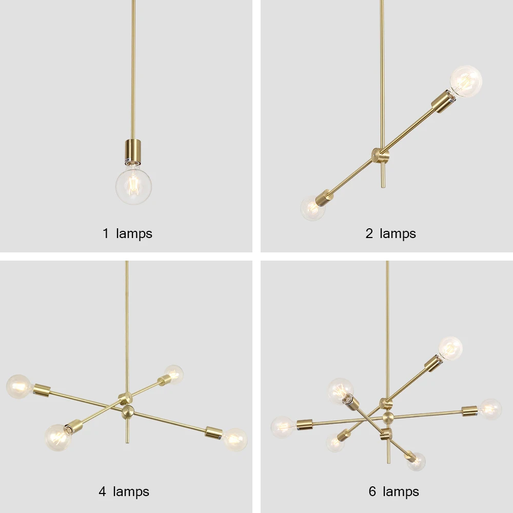 Modern Pendant Lights Lamp E27 Simple Hanging Lamp Nordic Metal Lustre hanglamp Gold Black For Living Dining Room