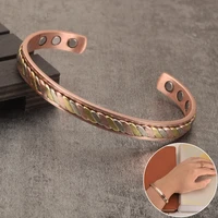 magnetic copper bracelet for women rose gold color adjustable cuff bangle health energy magnetic bracelets for arthritis pain