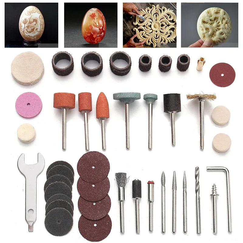 

40 шт./компл. Миниатюрные аксессуары для электрического шлифования, внешний фрез, металлообработка, полировка, гравировка, вращающийся элект...