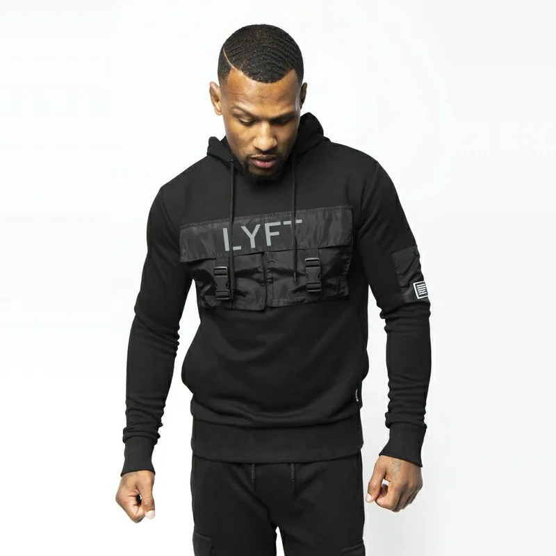 

Men's Clothing Autumn and Winter New Thick Multi-pocket Sweatshirt Tide Brand Pure Color Casual Pullover Hoodie Men's Jacket