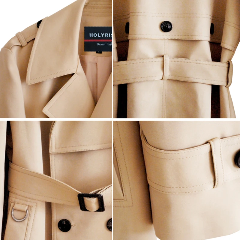 

Coat Trench S-7XL Men Long gabardina hombre Classic British Windbreaker Double Breasted Solid Beige Wind Coat 29626-6