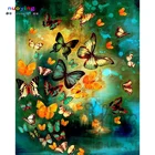 5d Diy алмазная живопись с бабочками и цветами, полная круглая вышивка, Алмазная мозаика, картина Стразы ручной работы, вышивка Pa405