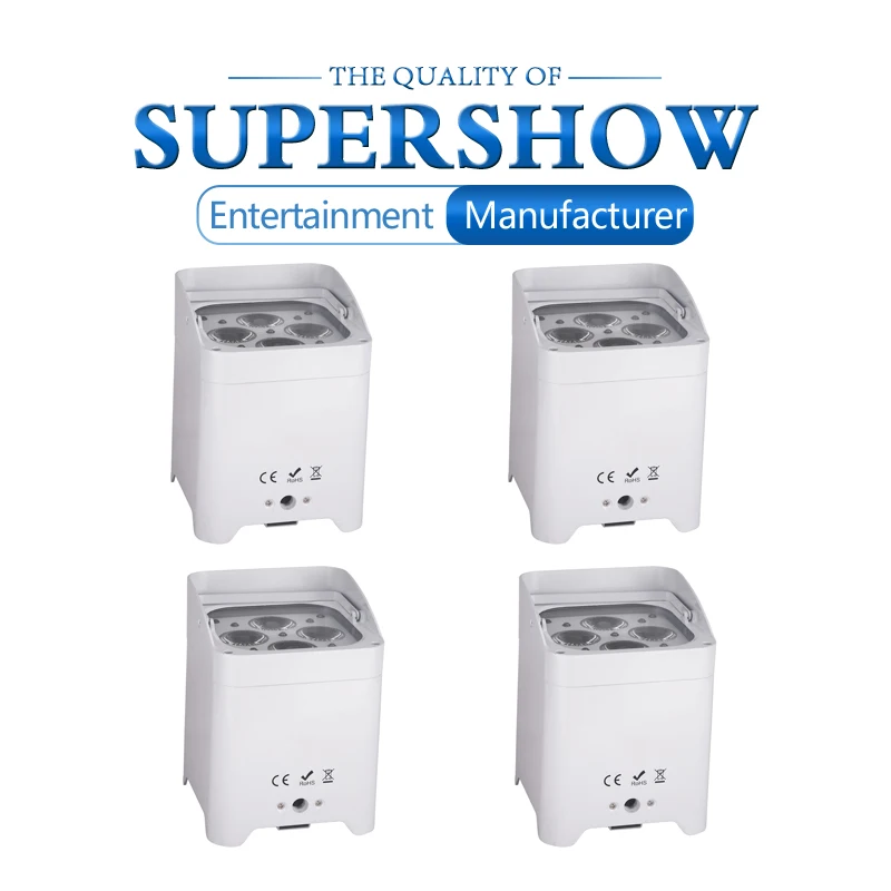 Профессиональный 4 шт./лот 4x18 Вт RGBWA + UV 6 в 1 беспроводной DMX светодиодный Uplight
