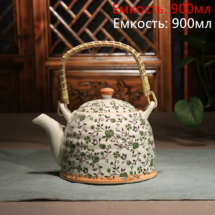 Керамический чайник, кухонный вареный чай, керамический чайник, фарфоровый чайник, много цветов на выбор - Цвет: as picture color