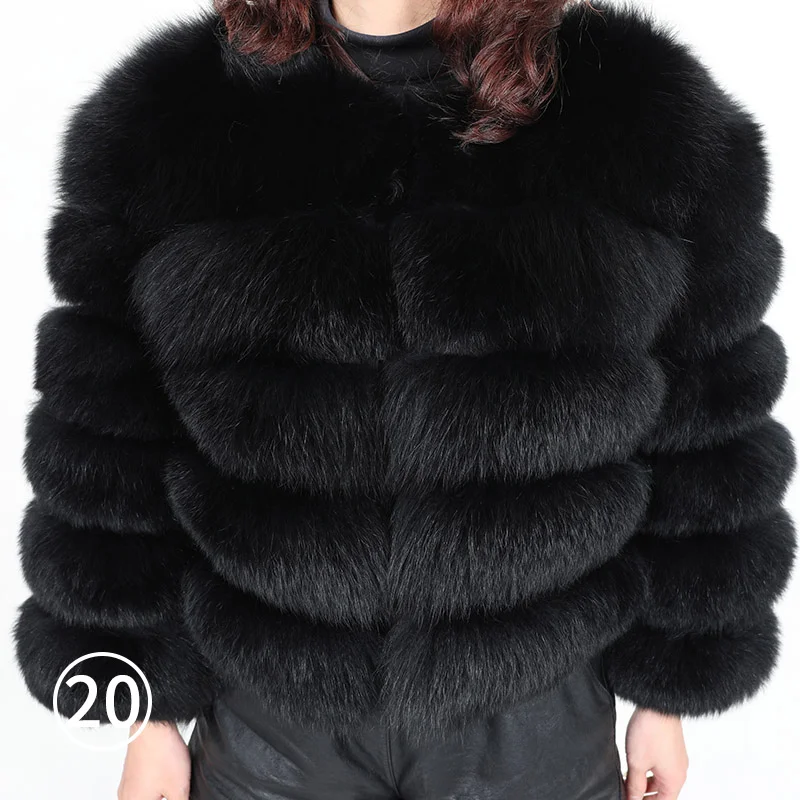coat 50cm-2 Maomaokong, зимняя новая стильная куртка, женское плотное меховое пальто, куртка из натурального меха енота, высококачественное пальто из меха енота, теплое пальто с круглым вырезом - Цвет: coat 50cm-2