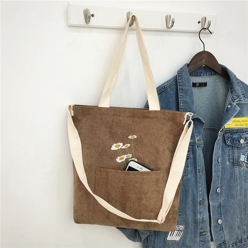 

Corduroy Women's Crossbody Bag 2020 New Canvas Shoulder Bag Casual All-match Student Bag Japanese Large-capacity Handbag