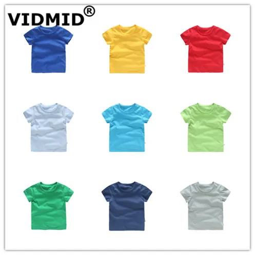 VIDMID/Детские топы Хлопковая футболка с короткими рукавами для маленьких