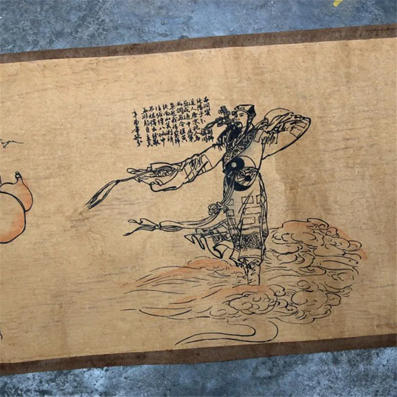 Китайская старая фотобумага рисунок длинная картина с прокруткой длинный Baxiantu |