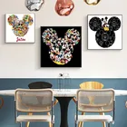 Постеры на холсте с изображением героев Диснея, аниме, Микки Мауса, Современная Настенная картина для гостиной, домашний декор без рамки