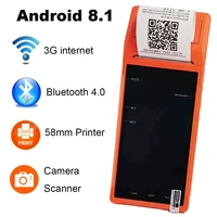 3g4g pda pos handheld nfc terminal built in thermal bluetooth printer 58mm wifi android pda barcode camera scanner 1d