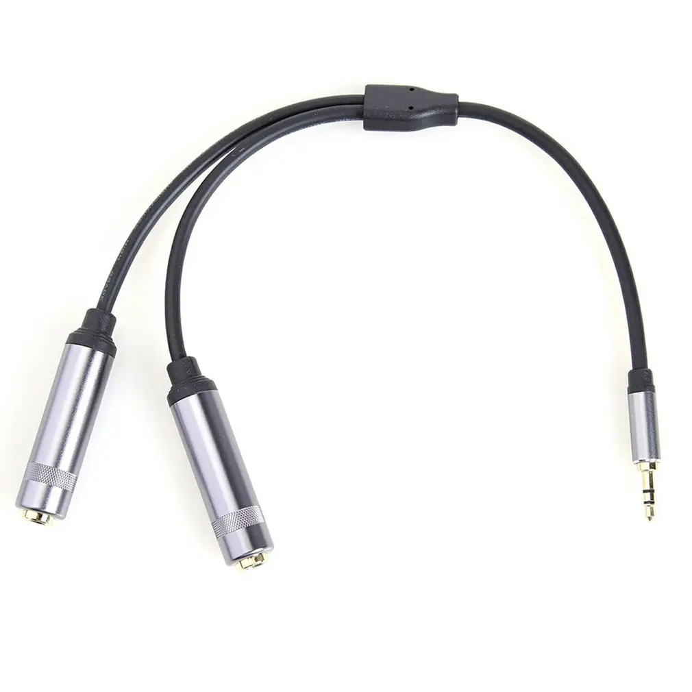 

3.5mm Male Stereo To Dual 6.5mm Female Audio Cable Aluminum Alloy Splitter Adapter Cable Strong Adaptability