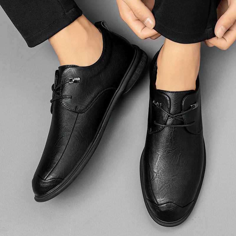 

Mens Shoes lace up Genuine Leather Sneakers Black Shoes Luxury Brand Designer oxfords Shoes Men High Quality Tenis Masculino