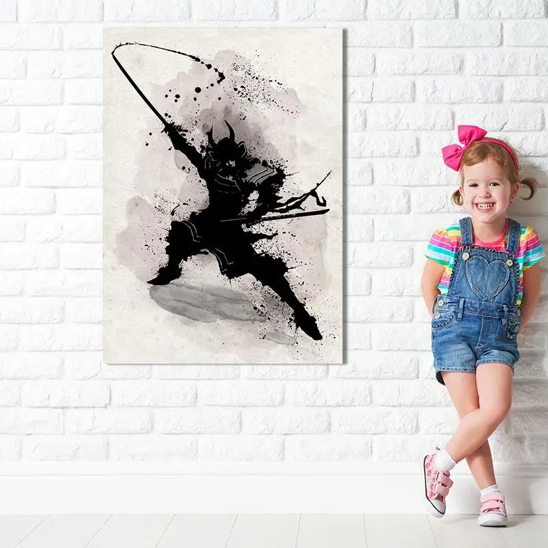 

Art Poster Black Samurai Art Canvas Paintings Wall Art Picture for Living Room Bedroom Home Dcor