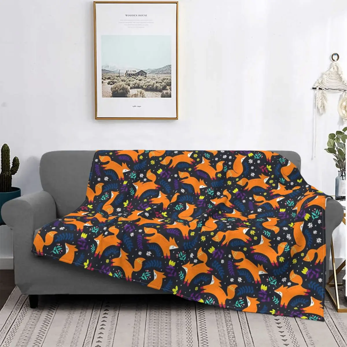 

Frolicking Foxes Throw Blanket Tablecoths Of Table Bedspread Tablecoths Of Table Duvets Summer Blankets
