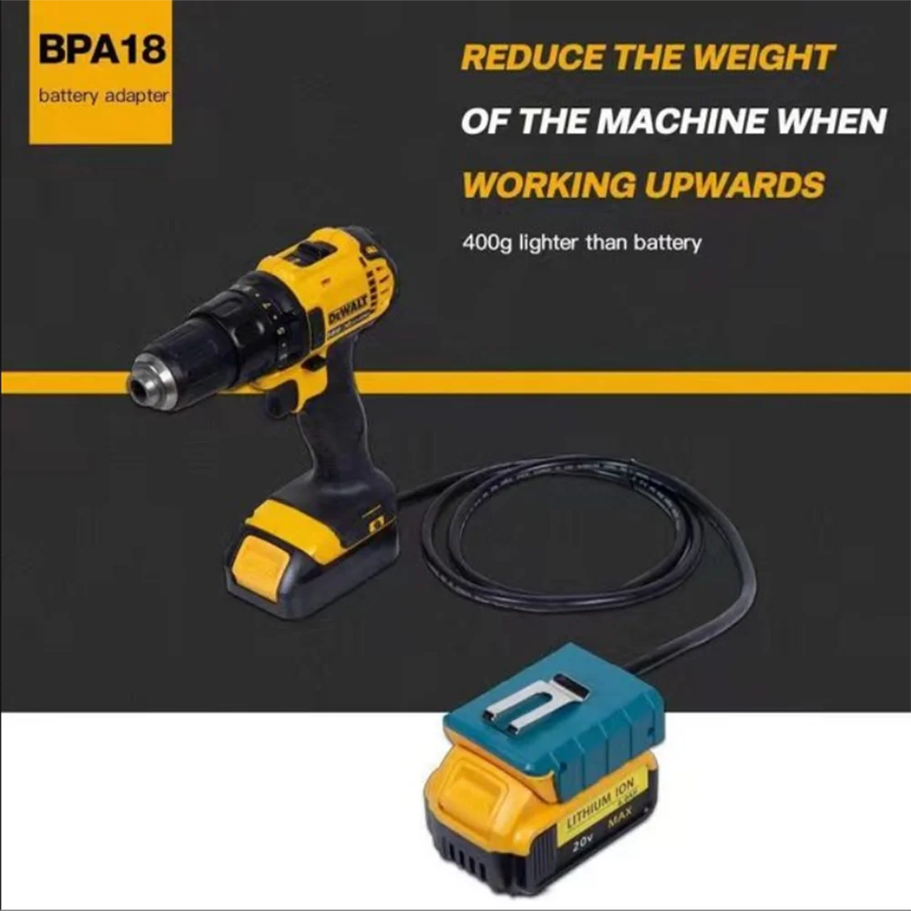 

Portable Battery Extension Cord Tool Suitable for Makita 18v Battery for BL1830 BL1840 BL1850 BL1860 For Dewalt 18v Battery