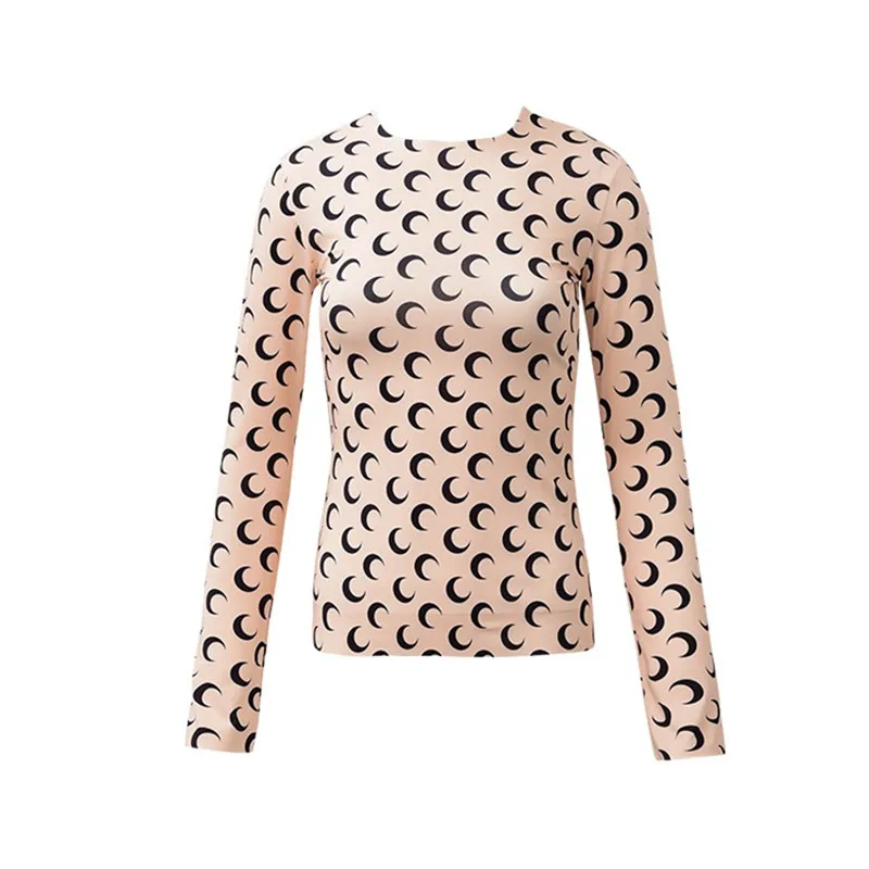

Women Summer New Fashion Slim Print T-Shirt Female Tight Casual Comfortable Cotton Tees Ladies O-Neck Elegant Flexible Top ML472