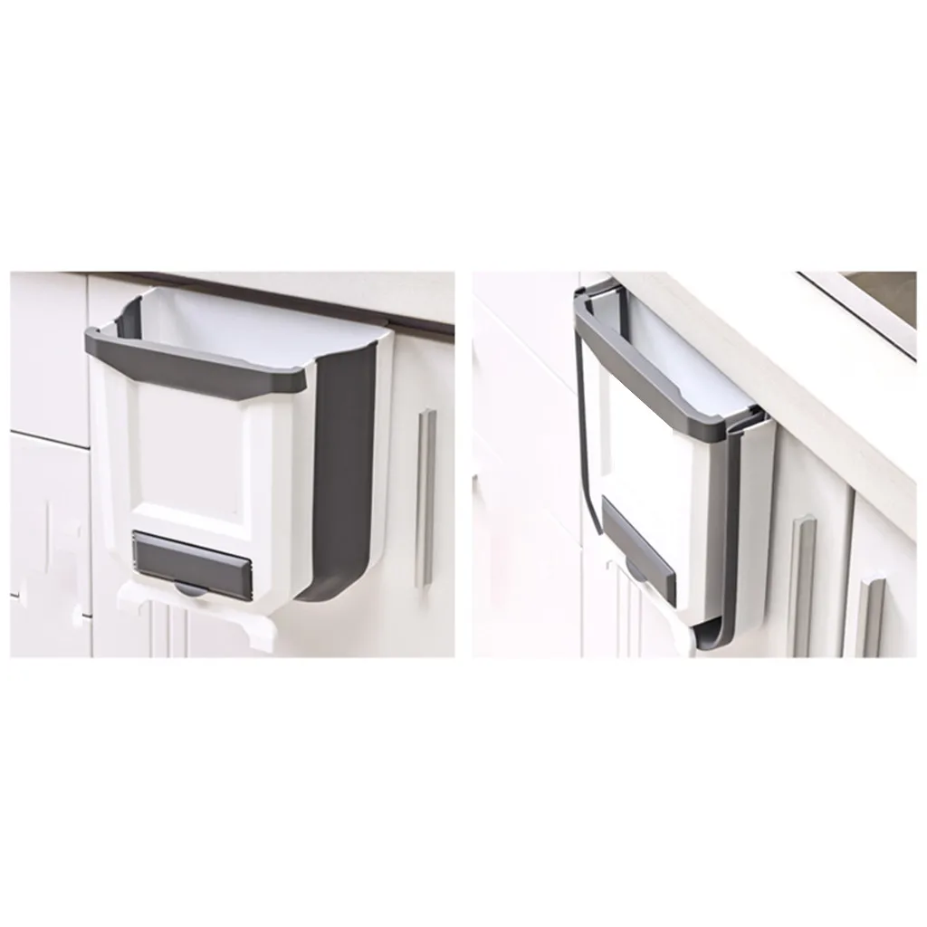

Trash Bin Plastic Bag Roll Storage Dispenser Kitchen Cupboard Door Top Hanging Dustbin Desk Drawer Rubbish Box Garbage Can