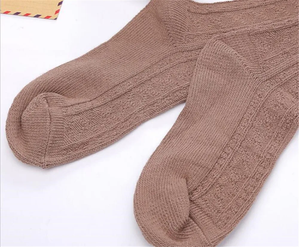 Женские хлопковые носки выше колена теплые длинные зимние чулки B686 |