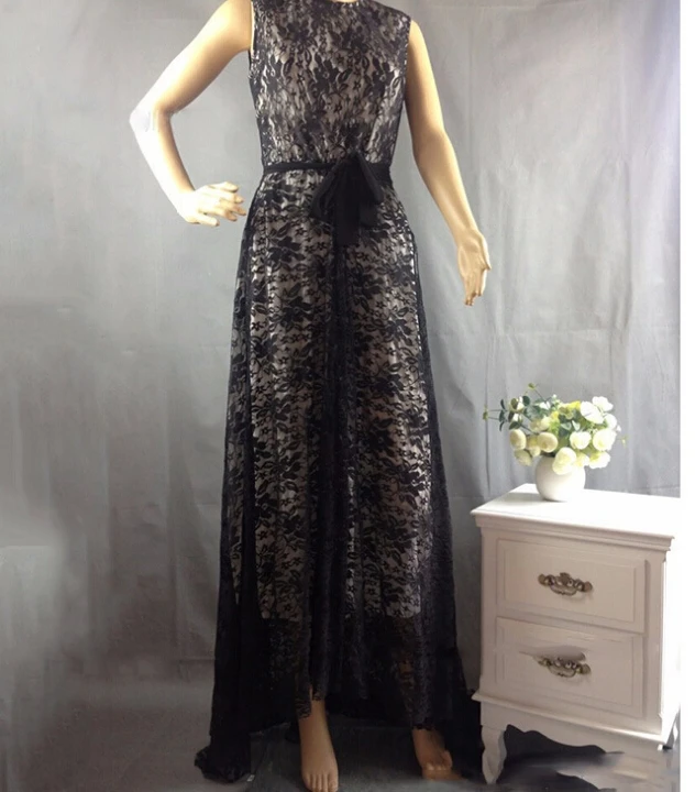 Black Lace Evening Dresses High Low Sleeveless Long Back Short Front Prom Women Party Dress Gown 2019 Vestido De Festa | Свадьбы и