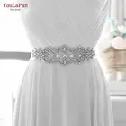 YouLaPan S26 серебристого цвета для подружки невесты; Пояс Свадебные ремни и поясом для маленьких девочек Женский горный хрусталь ремни для чёрное торжественное платье свадебное платье с поясом
