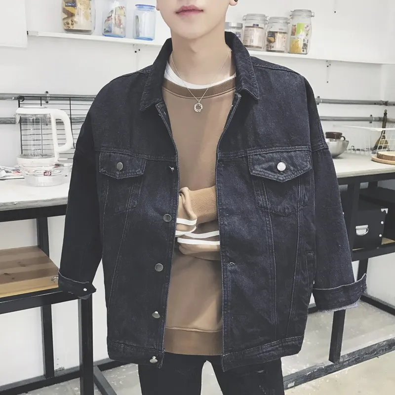 

2019 Fashion Loose Jacket Men's Denim Jacket Korean Fashion Teen Top Coat clothes