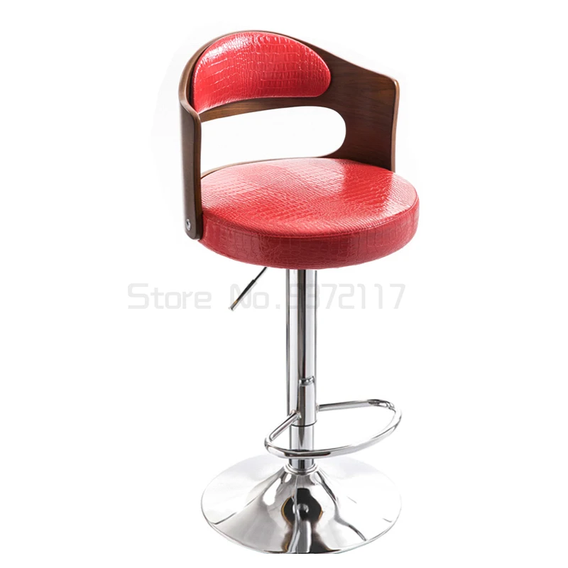 

Bar chair lifting solid wood backrest high foot stool household modern simple iron bar chair bar stool