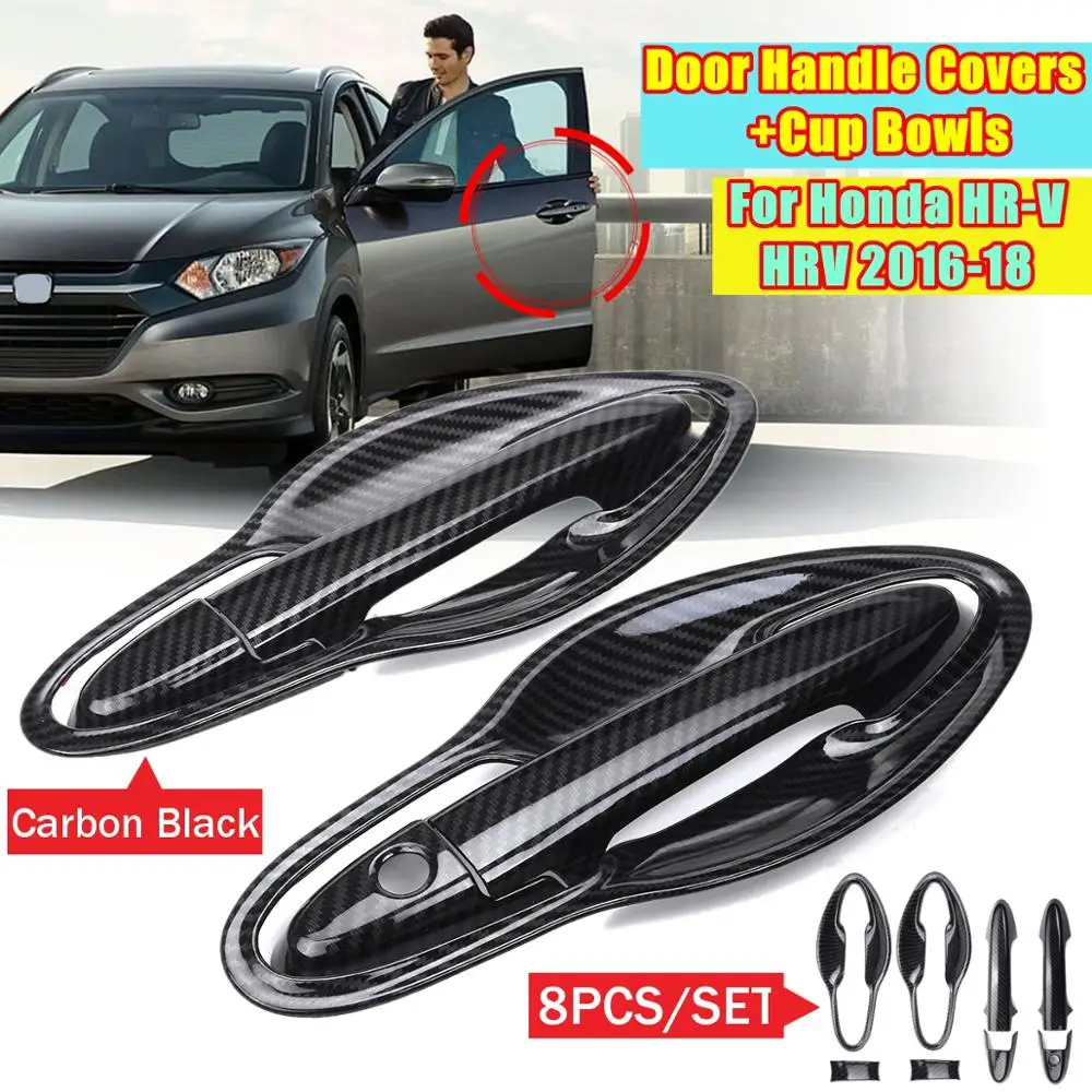 Carbon pattern front Автомобильный Стайлинг для Honda HR-V HRV Vezel ABS Передняя Задняя дверная ручка Крышка Чаша накладка крышка молдинг Гарнир - Цвет: Carbon pattern front