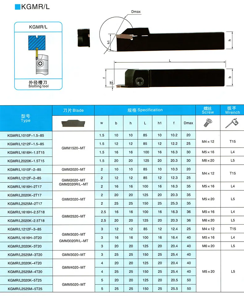 1 шт. Пружинные стали KGMR 16 мм 20 1.5T15 2T17 3T20 2.5T18 канавок держатель инструментов 10