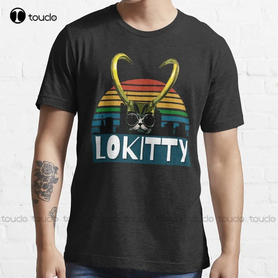 Lokitty Loki Lokitty Cat Essential T-Shirt Womens Fishing Shirt Custom Aldult Teen Unisex Digital Printing Tee Shirt Xs-5Xl
