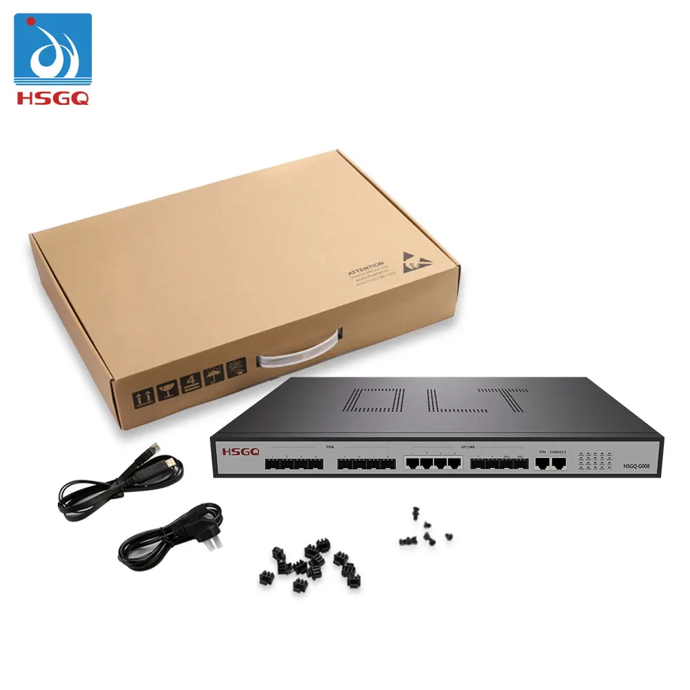 

FTTH Optical line terminal 8 port Gpon OLT HSGQ G008 compatible with huawei zte ONT cheap GPON OLT