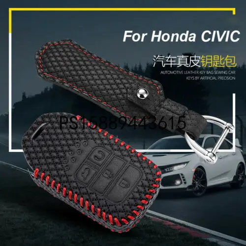 

Smart Key Remote Entry Fob Case Cover with Key Chain For Honda CIVIC 10th 2016