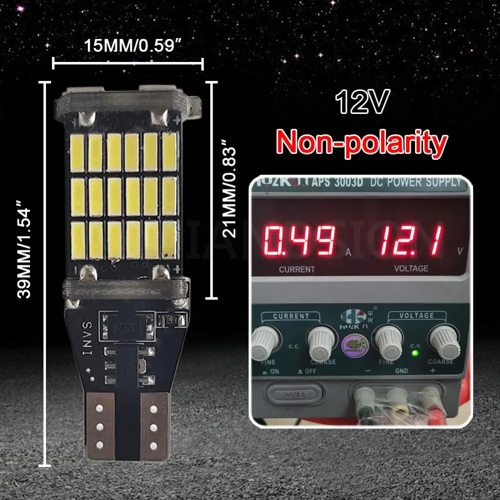 2 шт. 45smd Canbus T15 w16w автомобильный светильник с поворотным сигналом Автомобильный