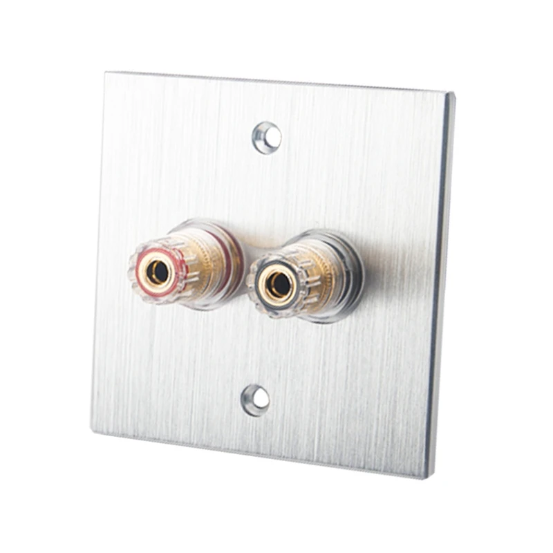 

Q81F Connector Banana Wall Plate Banana Plug Binding Post Wall Plate in Aluminum Alloy for Speakers Home Theater