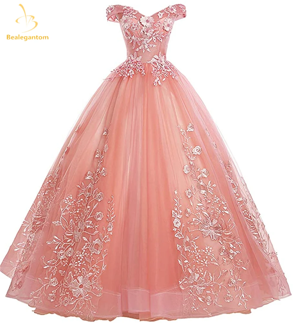 

Bealegantom Lace Quinceanera Dresses 2021 Ball Gown Appliques Beaded Lace Up Sweet 16 Dress Debutante Vestidos De 15 Anos QA1606