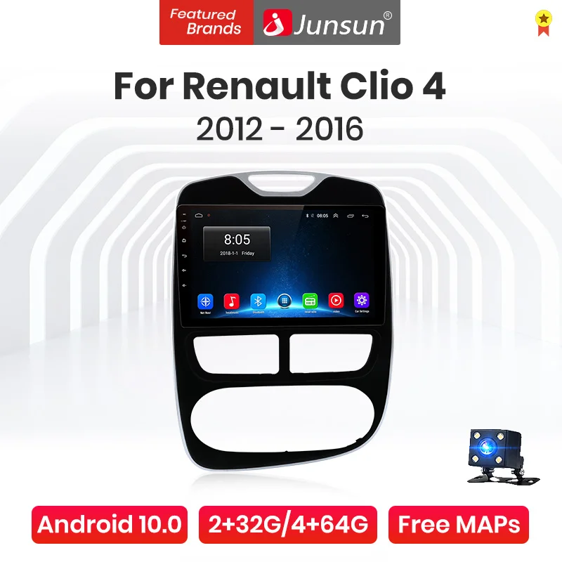 Автомобильная Мультимедийная система Junsun V1 Pro Android 10 0 4 Гб + 64 ГБ для Renault Clio ZOE 2012 2016