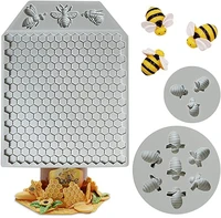 bee honeycomb silicone mold cake decoration accessories fondant cake chocolate mold diy resin molds baking accessories