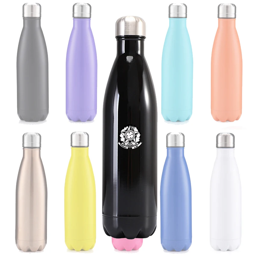 Бразильские бутылки из нержавеющей стали красочные 1000 мл для воды вакуумная